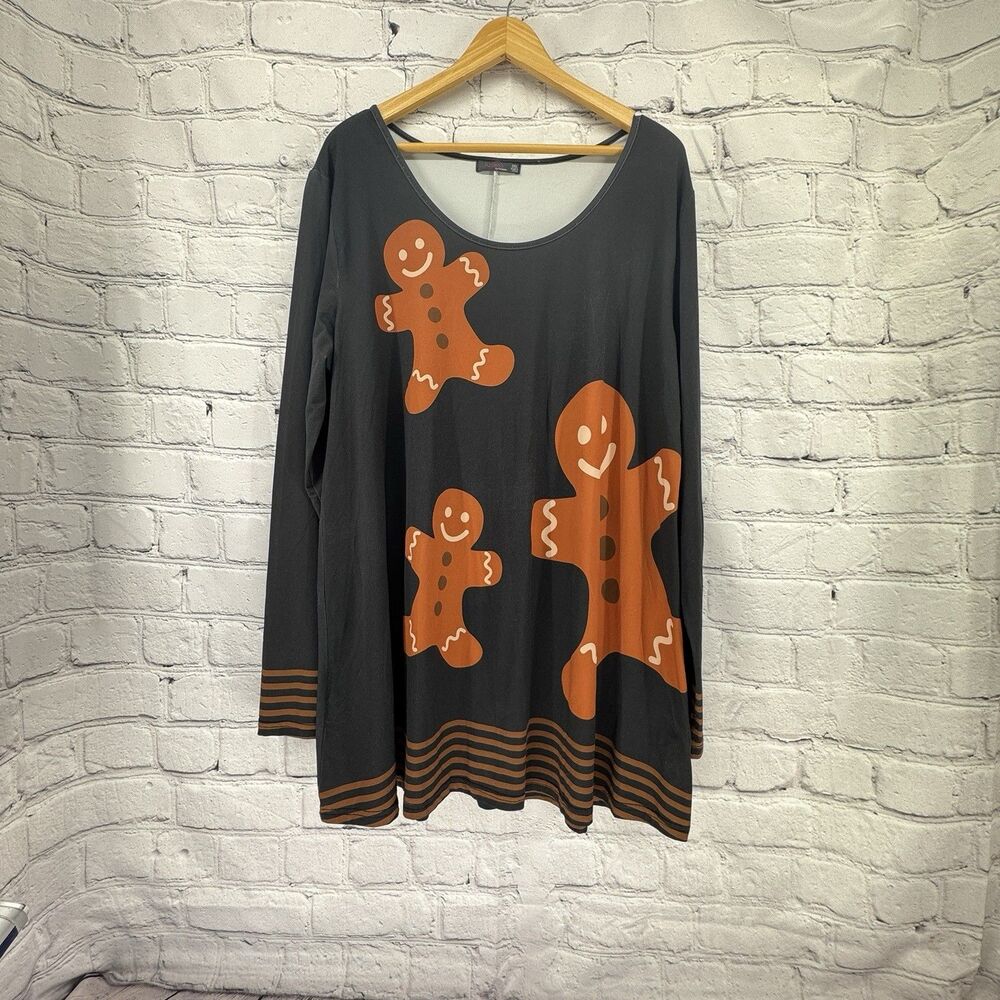 Azalea by Firmiana Dress XXL Black Gingerbread Man Christmas Cookies Stretchy